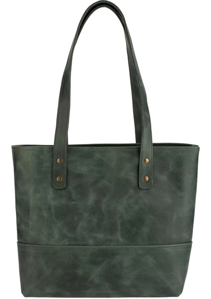 Isme Özel Tote Bag El Omuz Çantası - %100 Rainbow Deri - AC03003 - Haki indirimleri