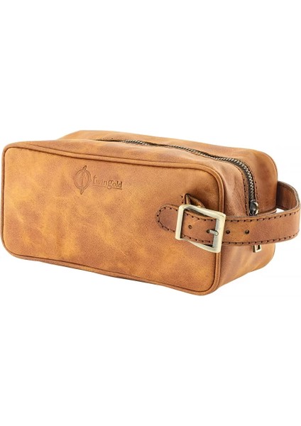 Isme Özel Dopp Kit Kişisel Bakım ve Seyahat Çantası - %100 Rainbow Deri - AC14004 - Camel fırsatları