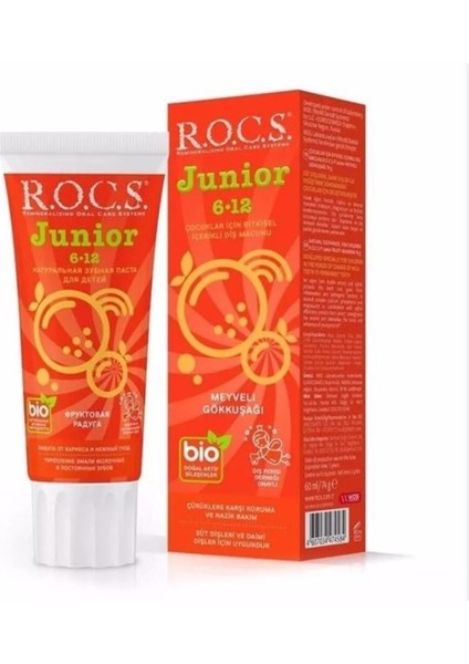 Rocs Junior Meyveli Gökkuşağı 6-12 Yaş Florürsüz Diş Macunu 74 ml