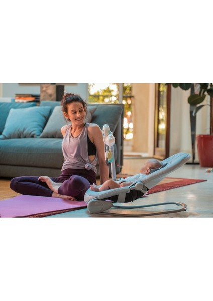 Balloon Bouncer Ev Tipi Titreşimli Ana Kucağı - Mavi