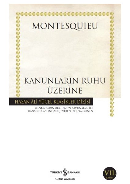 Kanunların Ruhu Üzerine - Hasan Ali Yücel Klasikleri