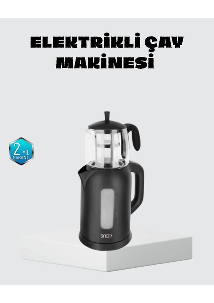 Bfs Sinbo Elektrikli Çay Makinesi 1.7 L Su Isıtıcı ve Cam Demlikli Güvenli Kullanım