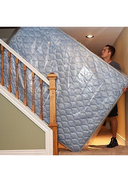 MEGA BOY 235X60 Ultra Kalın Çift Kişilik Yatak Baza Koruma Naylonu Taşıma Taşınma Saklama Poşeti