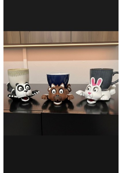 Sevimli Kedi - Tavşan - Panda Bardak Altlığı – Hareketli ve Eğlenceli Kupa Altlığı fiyatları