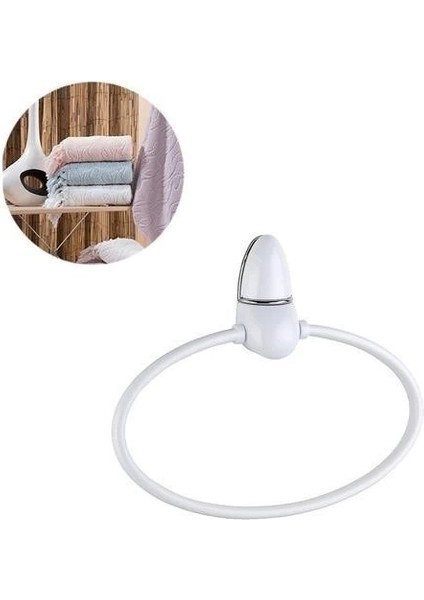 Oval Yuvarlak Halka Havluluk Dekoratif El Havlusu Tutacağı Askısı