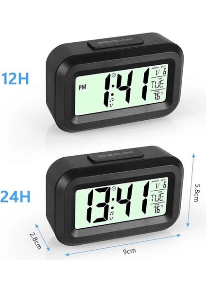 Bfs Dijital Masa Saati Termometreli Takvim Çalar Saat LED Ekran Pilli indirimleri