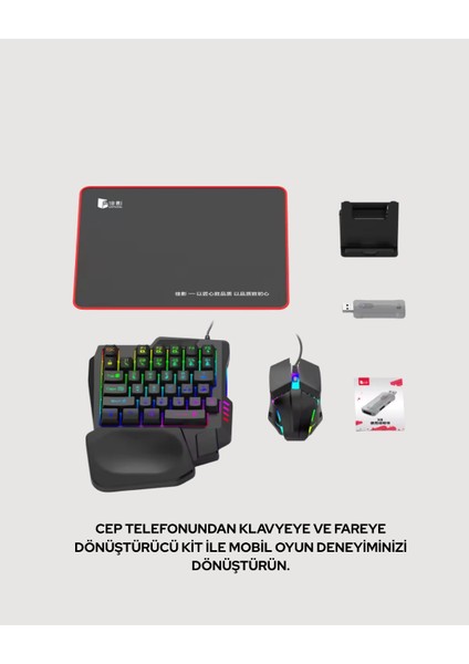 Bfs Rgb Klavye + Mouse + Dönüştürücü Seti – Mobil Oyunlarda Üstün Kontrol modelleri