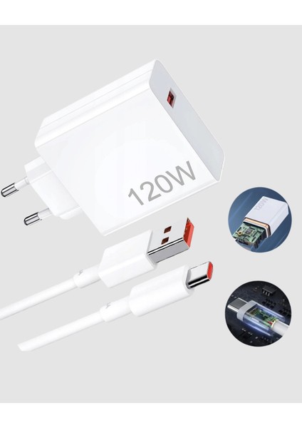 Bfs 120W Süper Hızlı Şarj Adaptörü – Type-C Kablo Dahil, Yüksek Voltaj Korumalı indirimleri