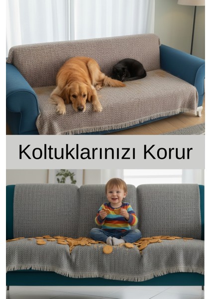 Pamuklu Bohem Koltuk Çekyat Berjer Örtüsü Şalı | Tekli Üçlü Kanepe Kılıfı | Çift Taraflı Terletmez 170X210 | Bej fırsatları