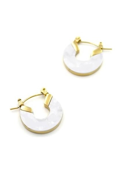 Baget Taşlı Küpe - Altın