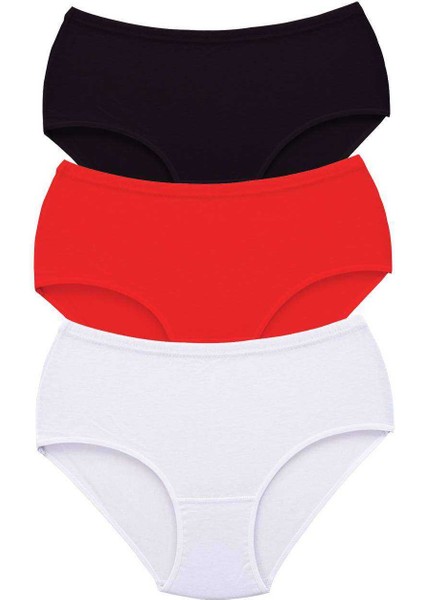 3 Adet Tutku Kadın Yüksek Bel Bato Kalın Lastik Külot S3