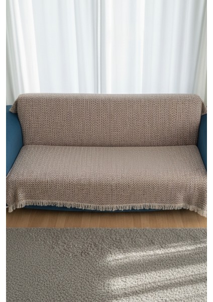 Pamuklu Bohem Koltuk Çekyat Berjer Örtüsü Şalı | Tekli Üçlü Kanepe Kılıfı | Çift Taraflı Terletmez 170X210 | Kahverengi modelleri