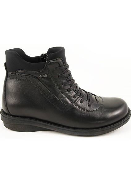 28553-G Kadın Siyah Deri Comfort Bot fiyatları