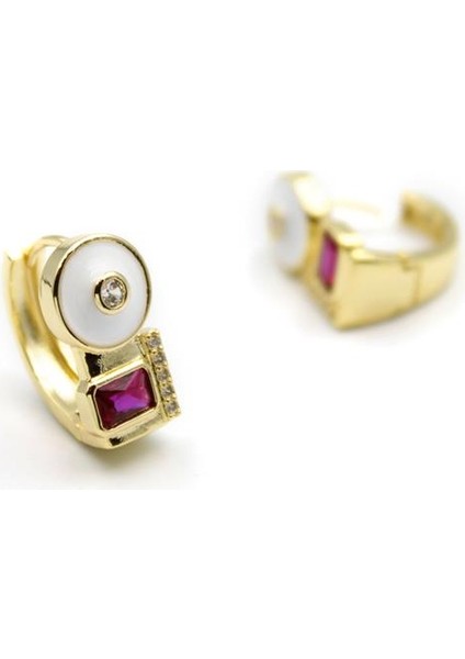 Taşlı Küpe - Kırmızı fiyatları