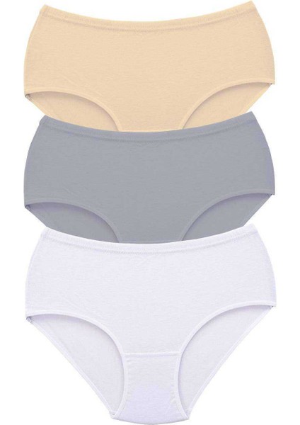3 Adet Tutku Kadın Yüksek Bel Bato Kalın Lastik Külot S10