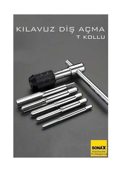 Bfs 6'lı Diş Açma Kılavuz Seti – T-Kollu, Endüstriyel Çelik, M6-M12 Arası Dişli Matkap Ucu