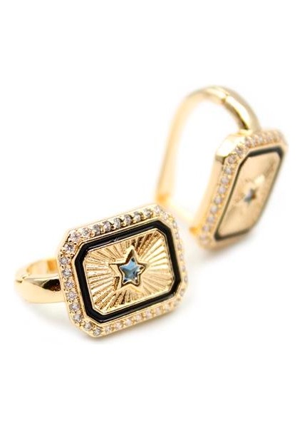 Yıldız Taşlı Küpe - Mavi fiyatları