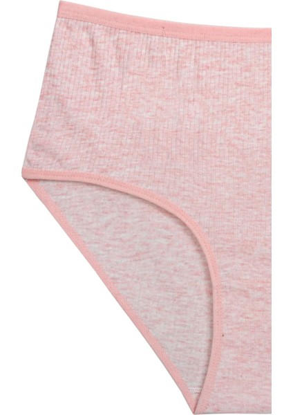 4'lü Yeni Seri Renkli Yüksek Bel Fitilli Ribana Bato Külot Şeftali Yeşil modelleri