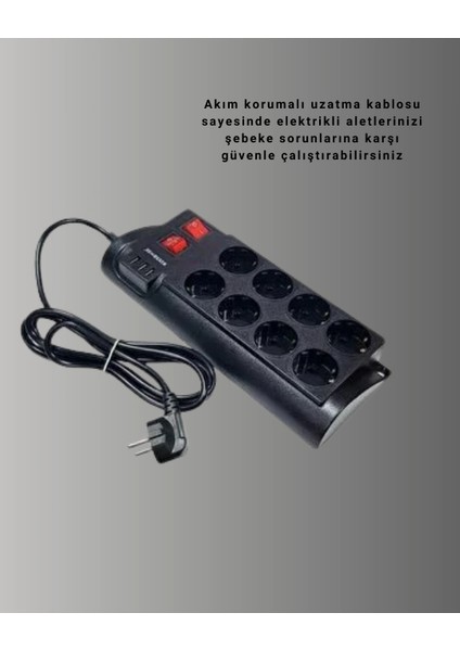 Bfs Akım Korumalı 8’li Priz 3 Usb’li Uzatma Kablosu Isıya Dayanıklı 2 Metre modelleri