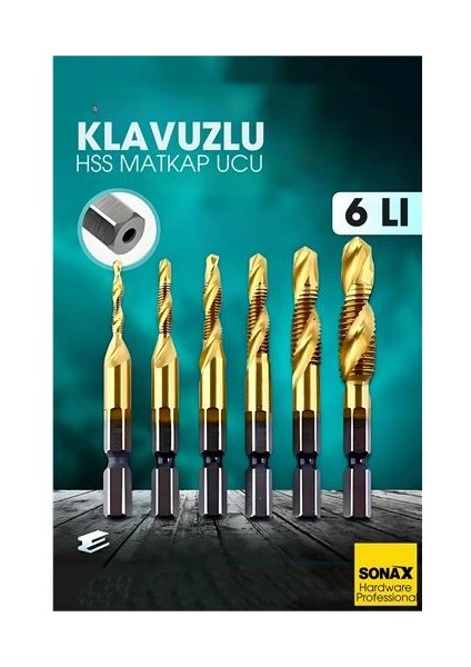 Bfs Kılavuzlu Hss Matkap Ucu 6'lı Set M3-M10 Titanyum Kaplamalı