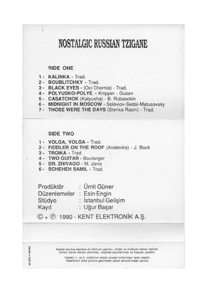 Esin Engin ve Orkestrası – Nostalgic Russian Tzigane – Kaset – 1990 – Koleksiyon Ürünü fiyatları