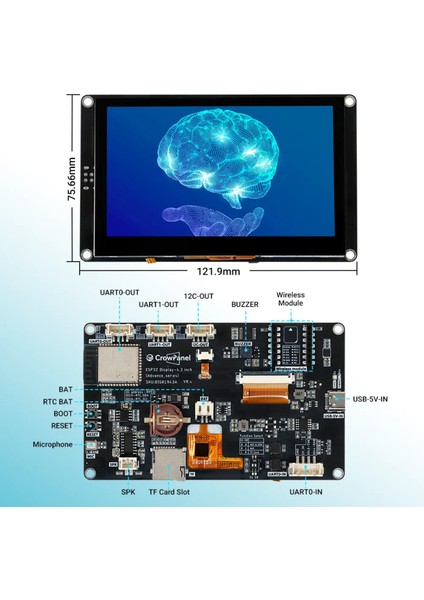 Crowpanel Advance 4.3-Inch Hmı ESP32-S3 Aı Destekli Programlanabilir Çerçevesiz Dokunmatik Ekran fiyatları