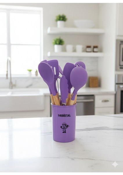 12 Parça Spatula Seti Bambu Saplı Silikon Isıya Dayanıklı Yanmaz Yapışmaz fiyatları