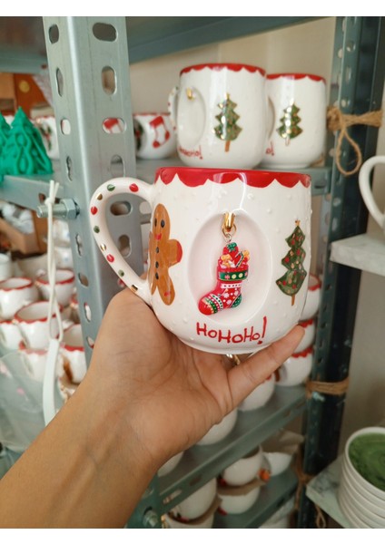 Ceresshop Yılbaşı El Yapımı Seramikkupa -Hohoho modelleri