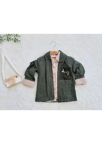 Erkek Çocuk Cep Detaylı Haki Ceketli 4’lü Kombin Takım fırsatları