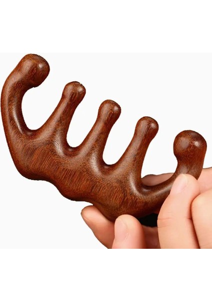 Ahşap Sandal Ağacı Gugu Masaj Yüz Masaj Gua Sha Saç Tarağı Model 11