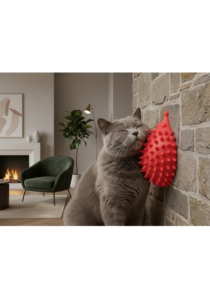 Sevimli Kirpi Tasarımlı Duvar Tipi Kedi Kaşıma Tarağı ve Masaj Aleti - Tüy Toplayıcı Kedi Köşe Kaşıyıcı (Self Groomer) modelleri