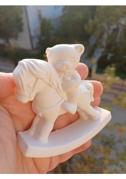 Sallanan At Ayıcıklı Taş Boyama, 15 adet Okul Öncesi Boyama Etkinliği, Doğum Gunu Hediyesi, Beton Taş Boyama