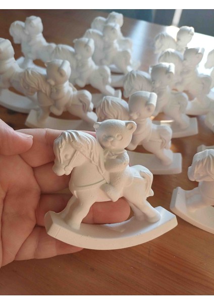 Sallanan At Ayıcıklı Taş Boyama, 15 adet Okul Öncesi Boyama Etkinliği, Doğum Gunu Hediyesi, Beton Taş Boyama modelleri