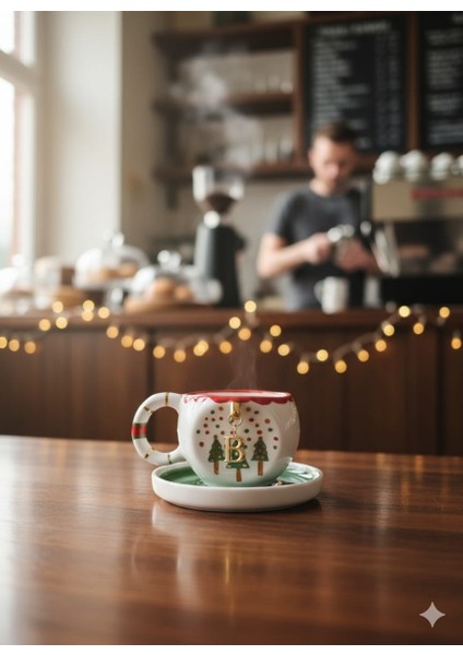 Ceresshop Yılbaşı Fincanı –elyapımı Harf Charmlı Yılbaşı Fincan(Sipariş Sonrası Harf Için Mesajla Belirtinz)