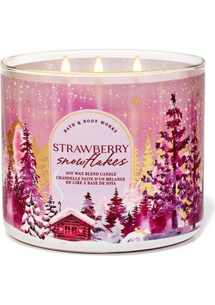 Strawberry Snowflakes Büyük Mum