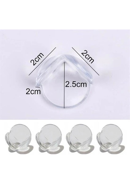 Bebek Çocuk Yumuşak ve Esnek Dairesel Şeffaf Yapışkanlı Güvenlik Köşe Koruyucu (4 Adet) indirimleri