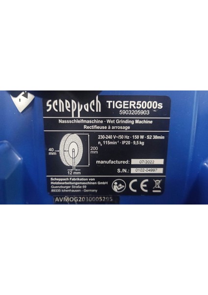 Su Beslemeli Bıçak Bileyici Tıger 5000S Scheppach(Hassas Matkap Bileme Tertibatı, Elmas Taşlı Bileme Taşı) fiyatları