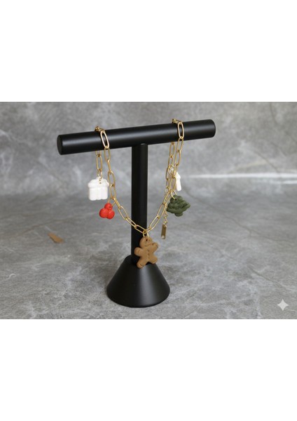 Holiday Charm Bracelet – El Yapımı Yılbaşı Temalı Figürlü Zincir Bileklik Polimer Kil modelleri