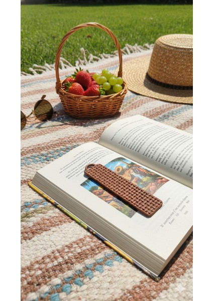 Rustik Görünümlü Polimer Kil Kitap Ayracı | El Yapımı | Dayanıklı ve Çok Hafif | Hasır Efektli modelleri