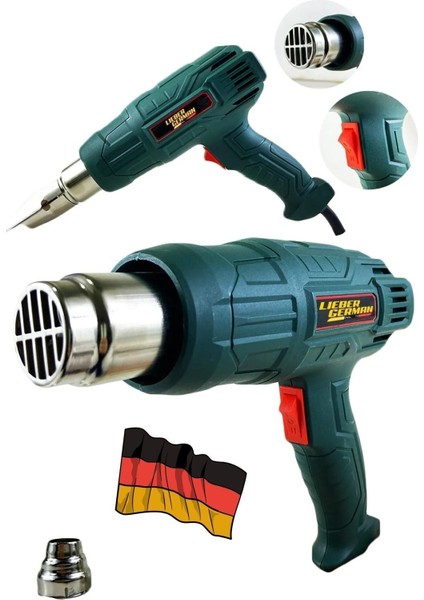 Yüksek Güçli 2400W Darbeye Dayanıklı Bakır Sargılı Sıcak Hava Tabancası