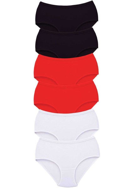 6 Adet Tutku Kadın Yüksek Bel Bato Kalın Lastik Külot S13