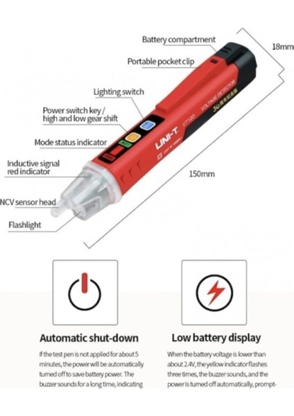 Temassız Kontrol Kalemi UT-12D, 24/1000V, Iki Kademeli, Güvenli Kullanım fiyatları