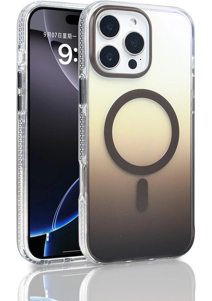 Apple iPhone 16 Pro Max Kılıf M-Safe Şarj Özellikli Transparan Renk Geçişli Redclick Toros Kapak