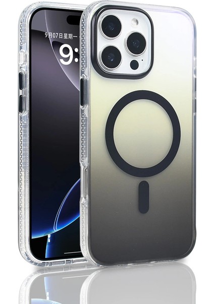 Apple iPhone 16 Pro Max Kılıf M-Safe Şarj Özellikli Transparan Renk Geçişli Redclick Toros Kapak