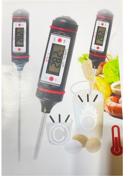 Yoğurt Mayalama Termometresi, Sıcaklık Ölçer, Gıda ve Yemek Termometresi
