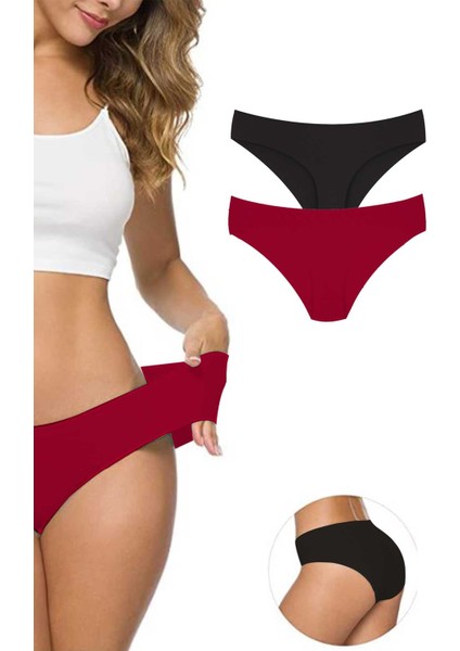 2 Adet Kadın Dikişsiz Lazer Kesim Esnek Iz Yapmayan Külot S4