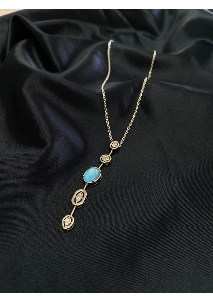 Mavi Taşlı Y Kolye