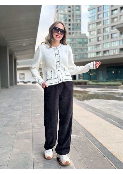 Fitilli Kadife Palazzo Pantolon