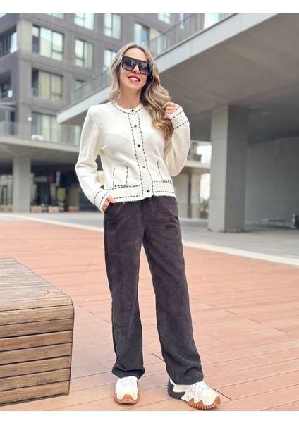 Fitilli Kadife Palazzo Pantolon modelleri