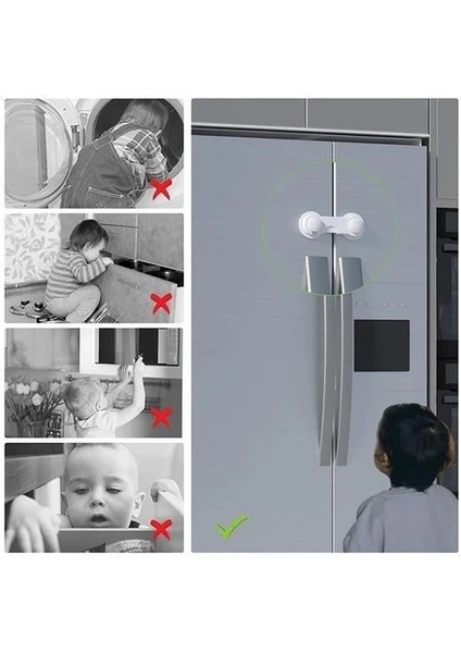 Bebek Çocuk Güvenliği Çekmece ve Dolap Için Kendiliğinde Yapışkanlı Vidasız Kapak Kilidi fırsatları